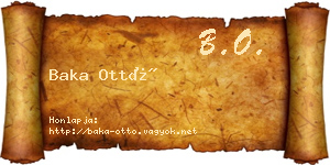 Baka Ottó névjegykártya